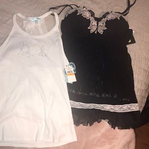 Betsey Johnson Bride tank and black lingerie
